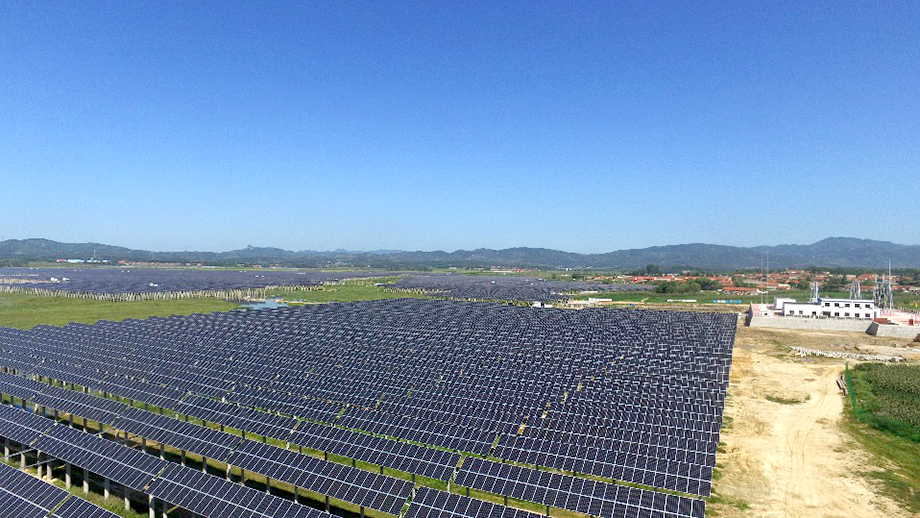 庄河永记水库渔光互补100MWp光伏电站